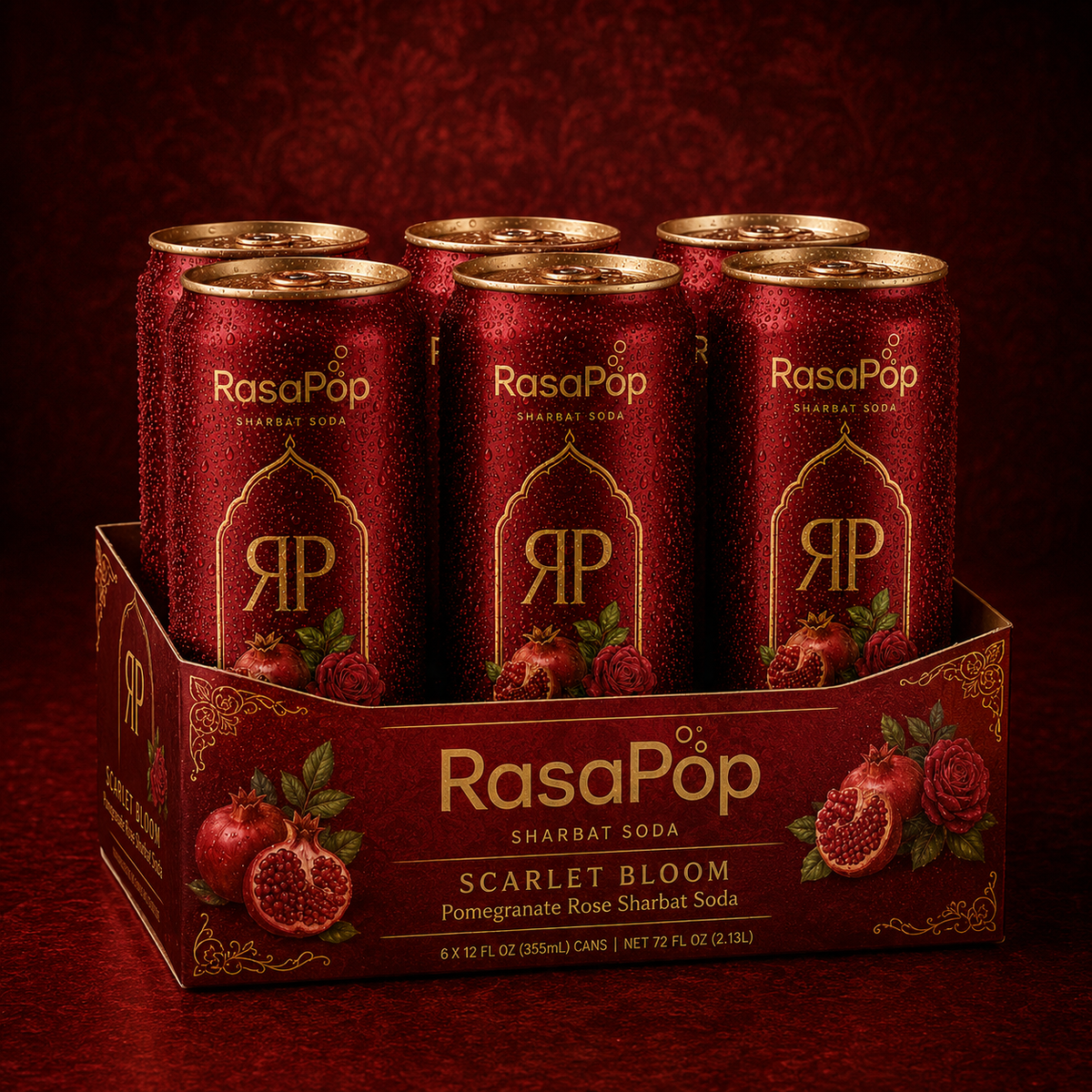 Scarlet Bloom - Pomegranate Rose Sharbat Soda