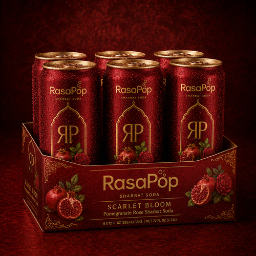 Scarlet Bloom - Pomegranate Rose Sharbat Soda