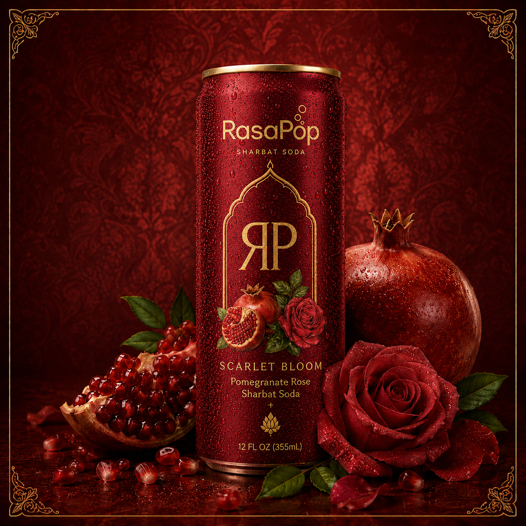 Scarlet Bloom - Pomegranate Rose Sharbat Soda